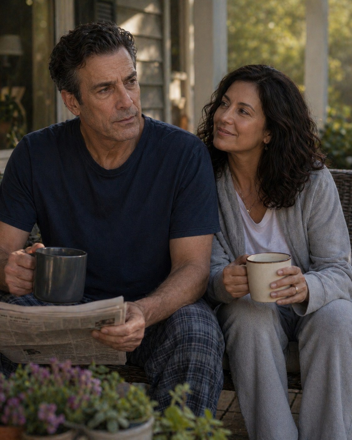Tony Iavorone enjoying a quiet porch morning with family